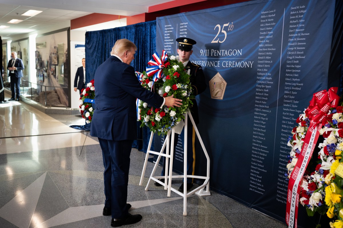 President Donald J. Trump and First Lady Melania Trump attend a ceremony at the Pentagon in observance of the 25th anniversary of the 9/11 terror attacks, Friday, September 11, 2026. (Official White House Photo by Andrea Hanks)