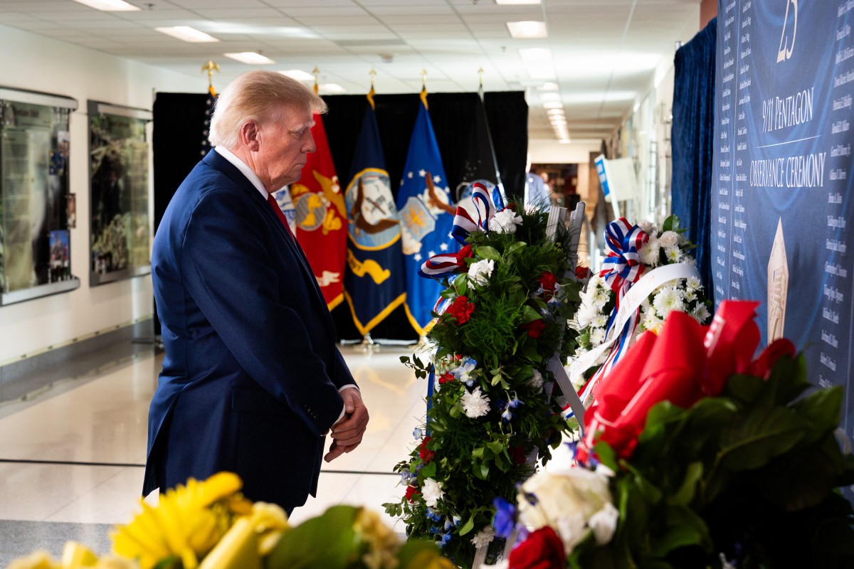 President Donald J. Trump and First Lady Melania Trump attend a ceremony at the Pentagon in observance of the 25th anniversary of the 9/11 terror attacks, Friday, September 11, 2026. (Official White House Photo by Andrea Hanks)