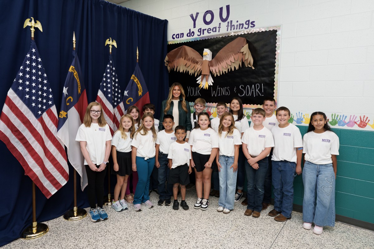 First Lady Melania Trump visits Mountain View Elementary School in Ashe County, North Carolina on Tuesday, September 15, 2026, to promote community resilience and educational technology in schools.  (Official White House Photo by Andrea Hanks)