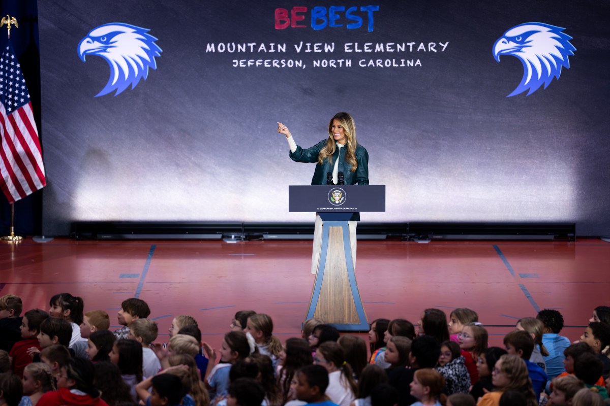 First Lady Melania Trump visits Mountain View Elementary School in Ashe County, North Carolina on Tuesday, September 15, 2026, to promote community resilience and educational technology in schools.  (Official White House Photo by Andrea Hanks)