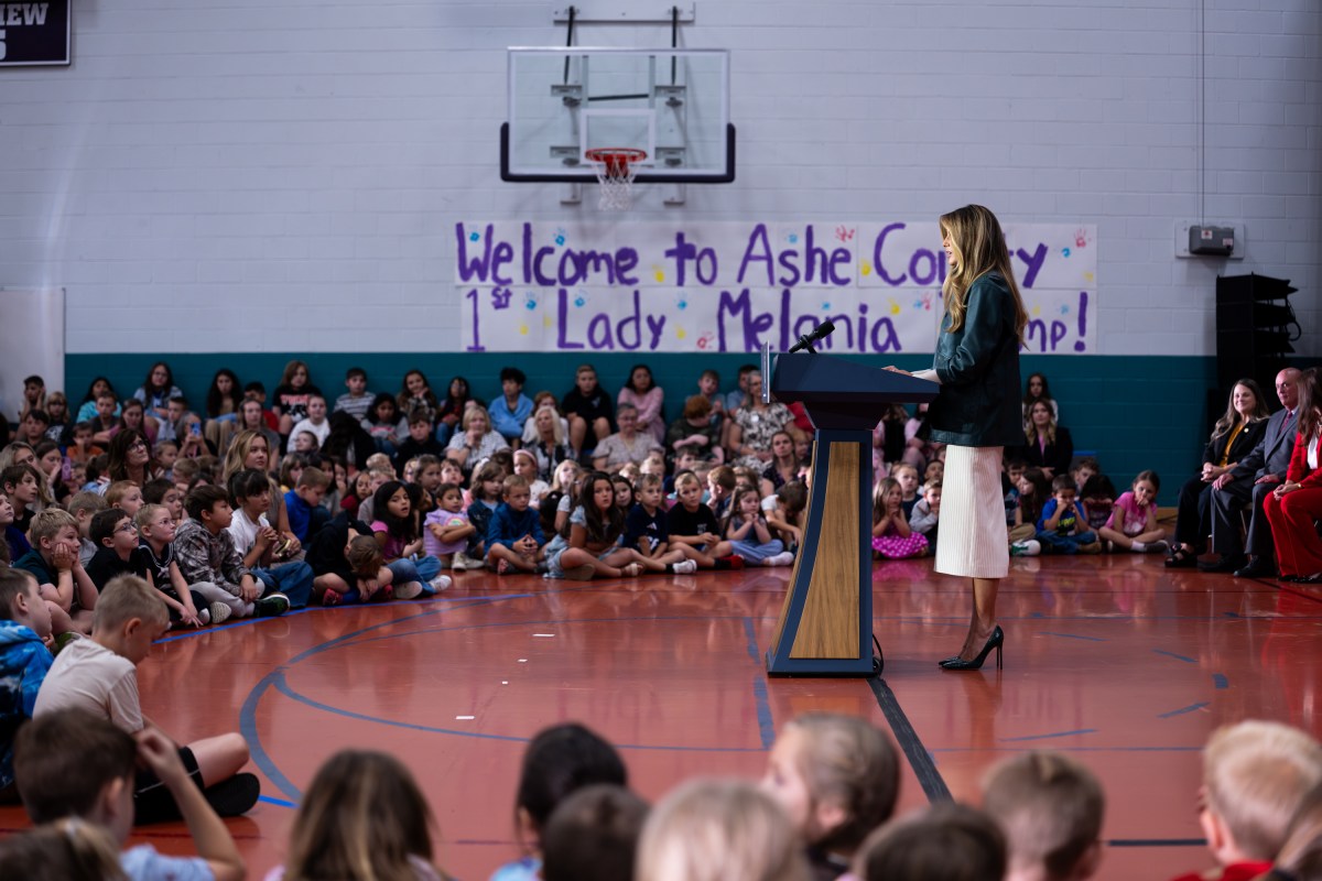 First Lady Melania Trump visits Mountain View Elementary School in Ashe County, North Carolina on Tuesday, September 15, 2026, to promote community resilience and educational technology in schools.  (Official White House Photo by Andrea Hanks)