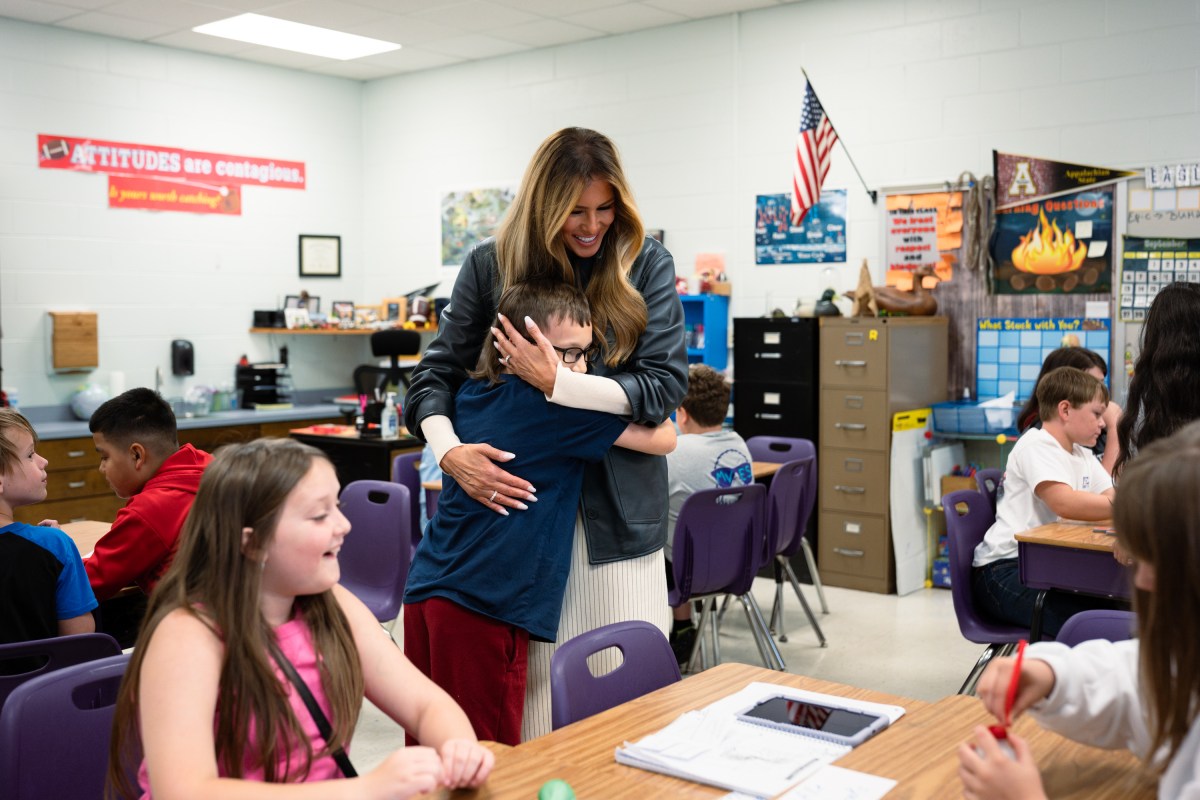 First Lady Melania Trump visits Mountain View Elementary School in Ashe County, North Carolina on Tuesday, September 15, 2026, to promote community resilience and educational technology in schools.  (Official White House Photo by Andrea Hanks)