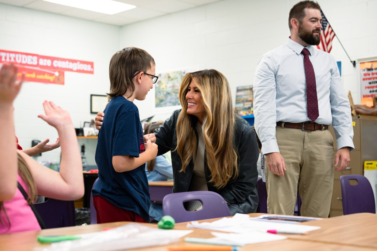 First Lady Melania Trump visits Mountain View Elementary School in Ashe County, North Carolina on Tuesday, September 15, 2026, to promote community resilience and educational technology in schools.  (Official White House Photo by Andrea Hanks)