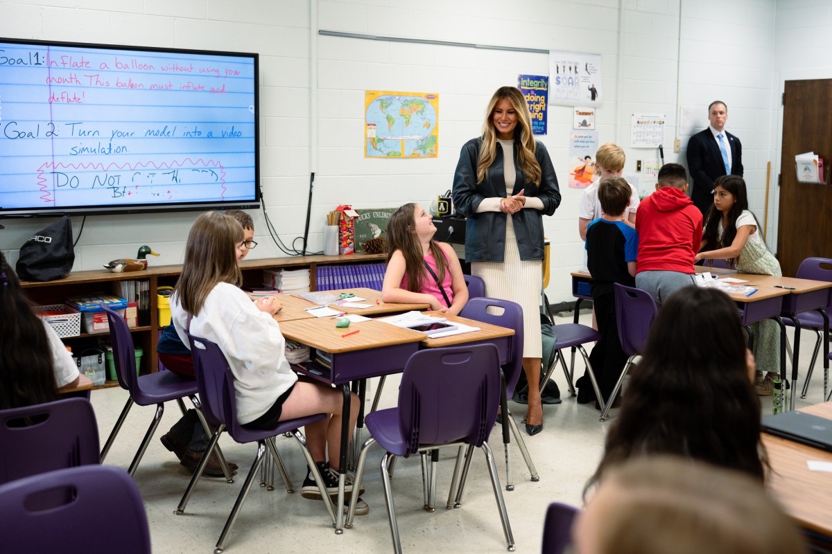 First Lady Melania Trump visits Mountain View Elementary School in Ashe County, North Carolina on Tuesday, September 15, 2026, to promote community resilience and educational technology in schools.  (Official White House Photo by Andrea Hanks)