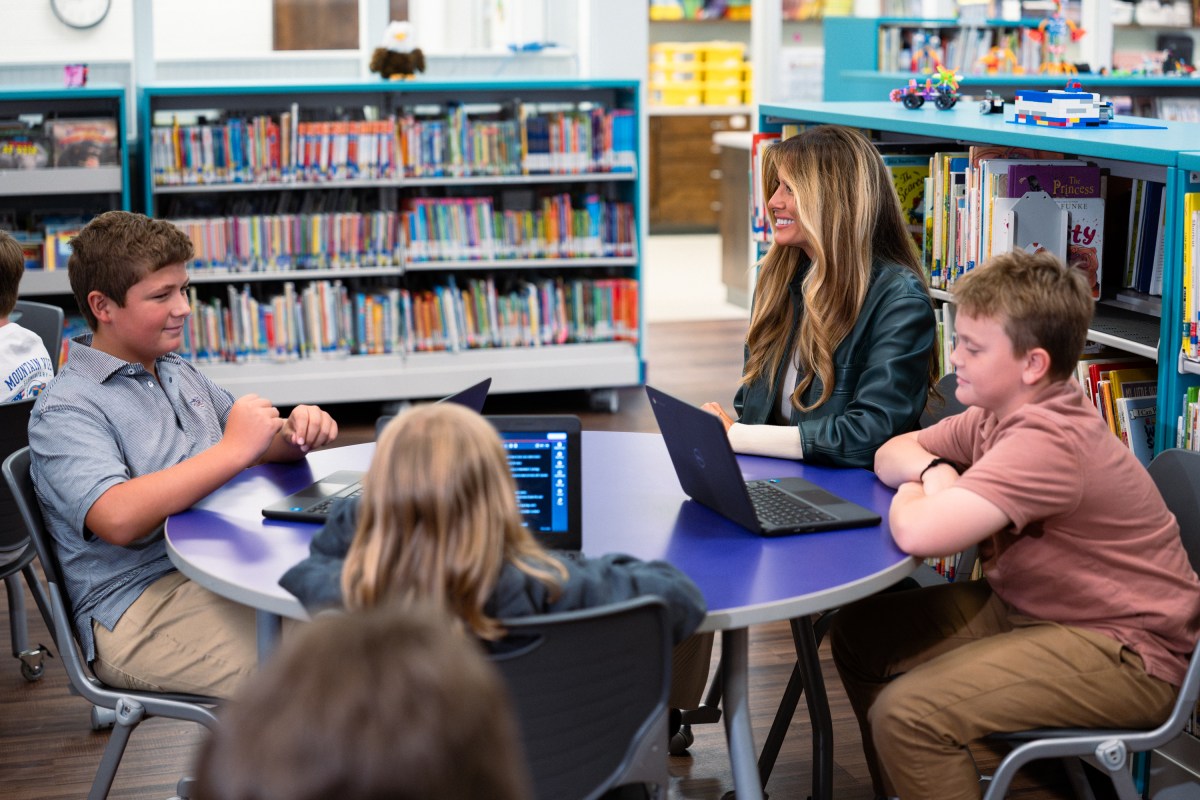 First Lady Melania Trump visits Mountain View Elementary School in Ashe County, North Carolina on Tuesday, September 15, 2026, to promote community resilience and educational technology in schools.  (Official White House Photo by Andrea Hanks)