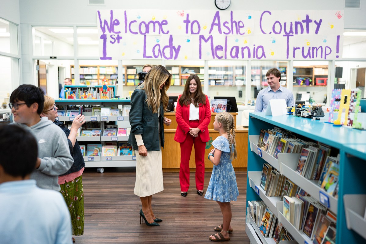 First Lady Melania Trump visits Mountain View Elementary School in Ashe County, North Carolina on Tuesday, September 15, 2026, to promote community resilience and educational technology in schools.  (Official White House Photo by Andrea Hanks)