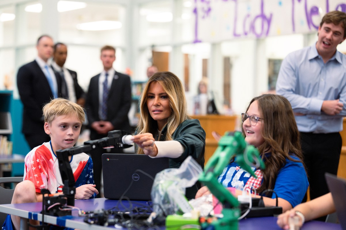 First Lady Melania Trump visits Mountain View Elementary School in Ashe County, North Carolina on Tuesday, September 15, 2026, to promote community resilience and educational technology in schools.  (Official White House Photo by Andrea Hanks)