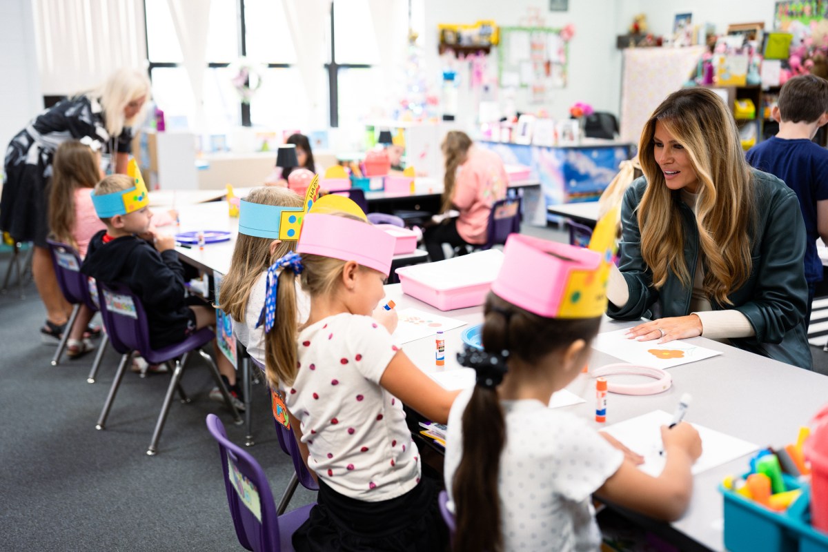 First Lady Melania Trump visits Mountain View Elementary School in Ashe County, North Carolina on Tuesday, September 15, 2026, to promote community resilience and educational technology in schools.  (Official White House Photo by Andrea Hanks)