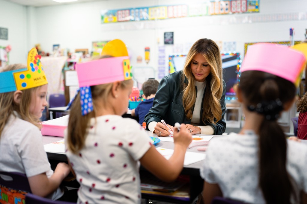 First Lady Melania Trump visits Mountain View Elementary School in Ashe County, North Carolina on Tuesday, September 15, 2026, to promote community resilience and educational technology in schools.  (Official White House Photo by Andrea Hanks)