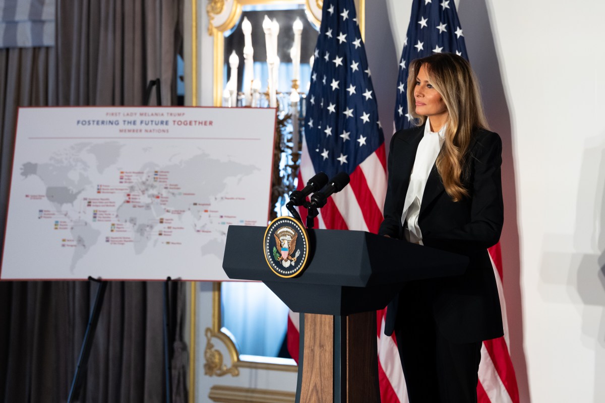 First Lady Melania Trump attends President Donald J. Trump’s remarks to the 80th session of the United Nations General Assembly, Tuesday, September 22, 2026, at U.N. Headquarters in New York City. (Official White House Photo by Andrea Hanks)
