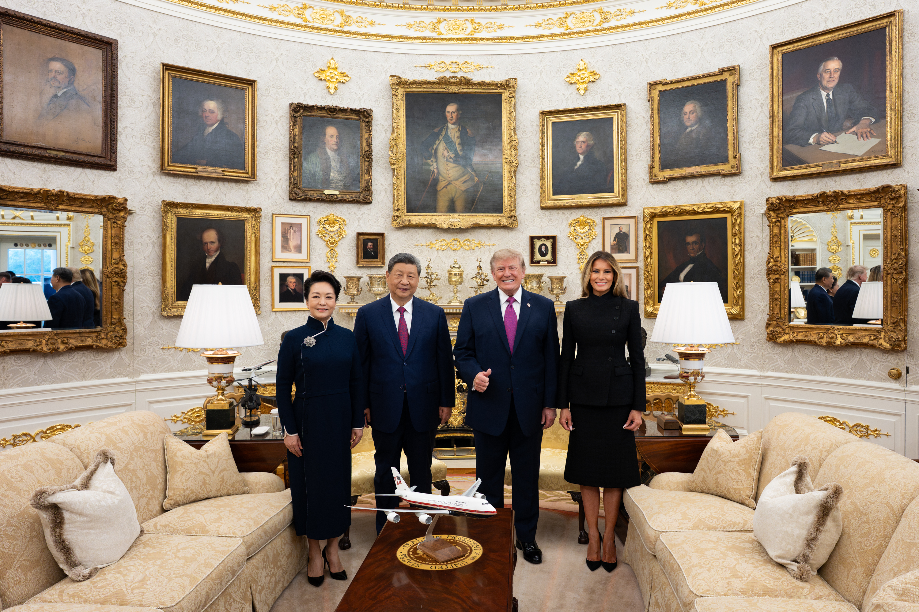 First Lady Melania Trump and First Lady Peng Liyuan tour the Smithsonian National Museum of Asian Art in Washington, D.C., Thursday, September 24, 2026. (Official White House Photo by Andrea Hanks)