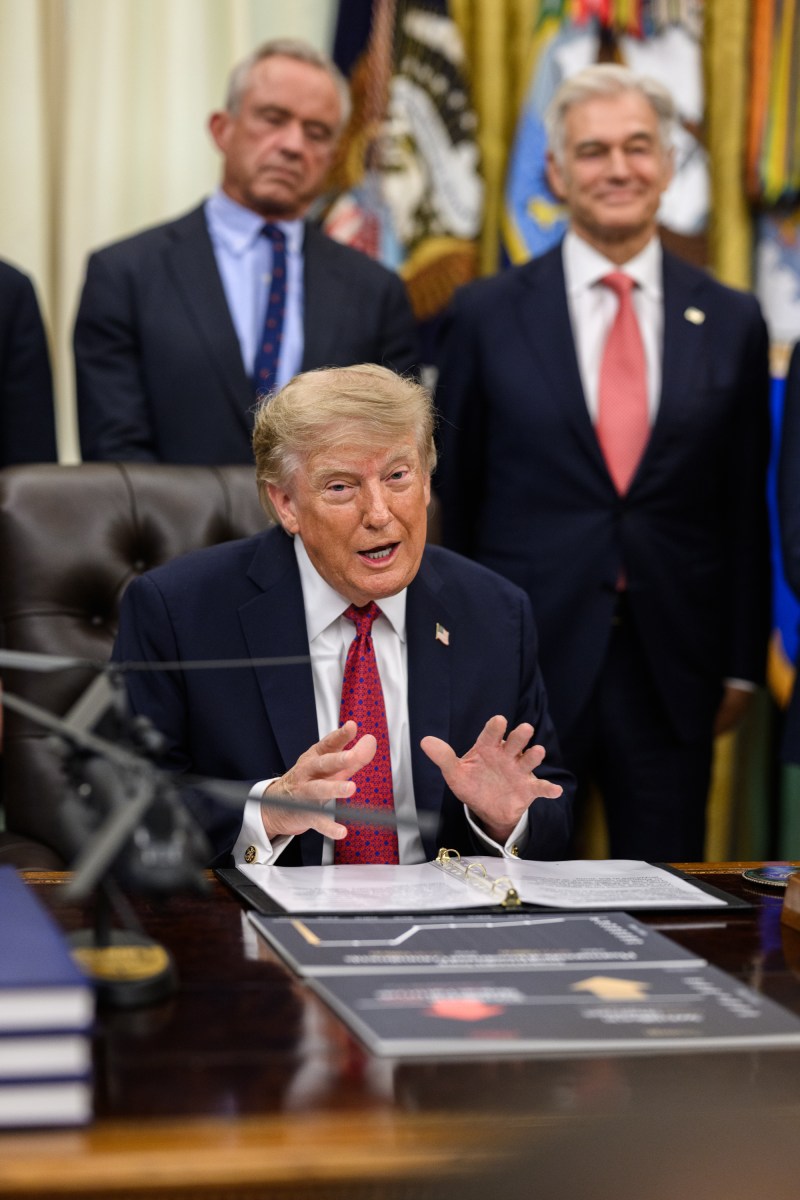 President Donald J. Trump participates in a Most Favored Nation Drug Pricing for American Patients announcement, Monday, August 31, 2026, in the Oval Office at the White House. (Official White House Photo by Molly Riley)