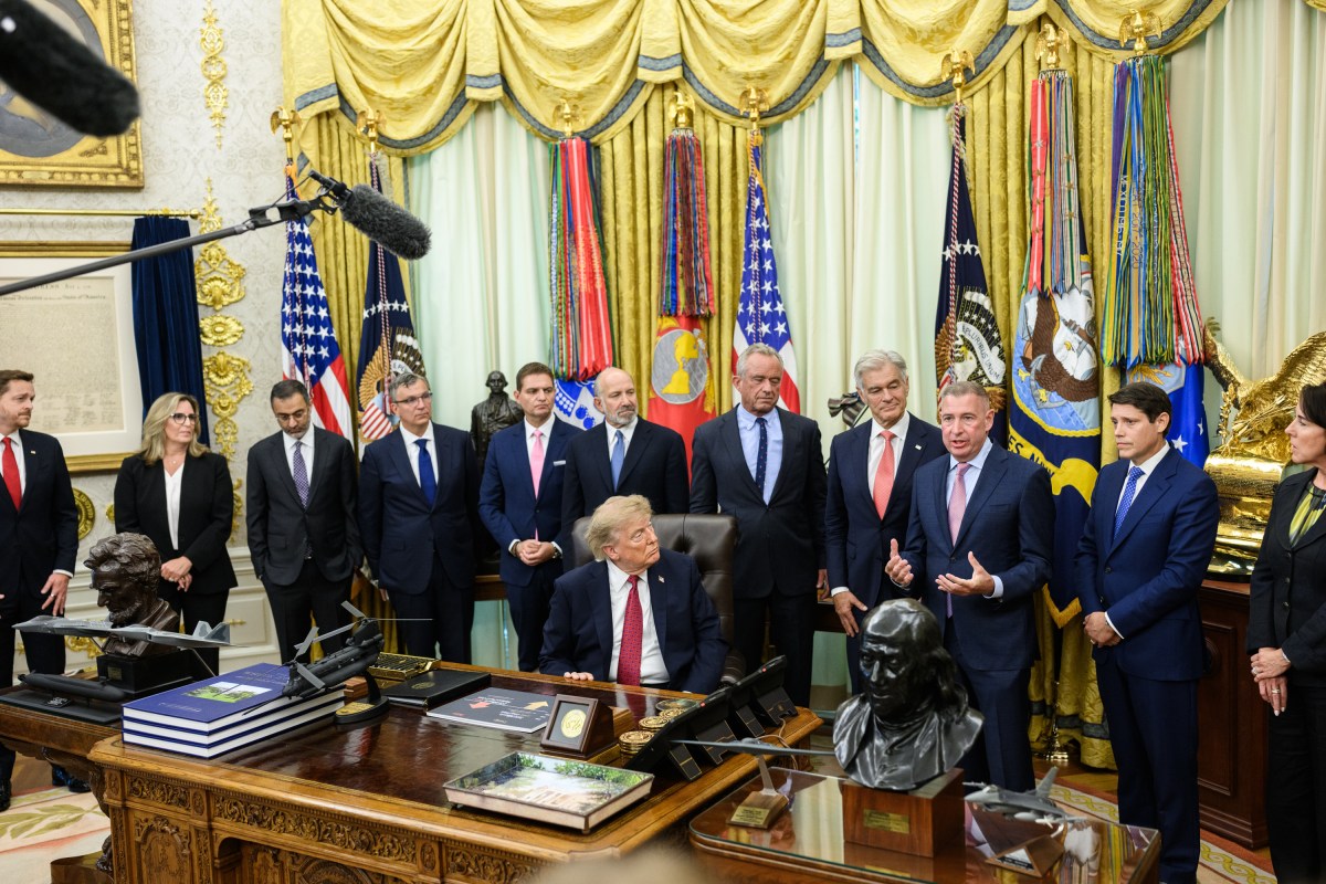 President Donald J. Trump participates in a Most Favored Nation Drug Pricing for American Patients announcement, Monday, August 31, 2026, in the Oval Office at the White House. (Official White House Photo by Molly Riley)