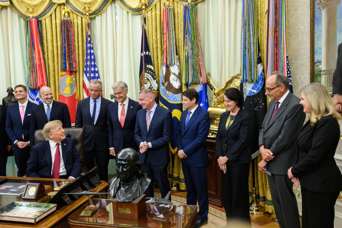 President Donald J. Trump participates in a Most Favored Nation Drug Pricing for American Patients announcement, Monday, August 31, 2026, in the Oval Office at the White House. (Official White House Photo by Molly Riley)