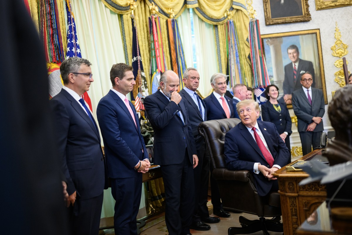President Donald J. Trump participates in a Most Favored Nation Drug Pricing for American Patients announcement, Monday, August 31, 2026, in the Oval Office at the White House. (Official White House Photo by Molly Riley)