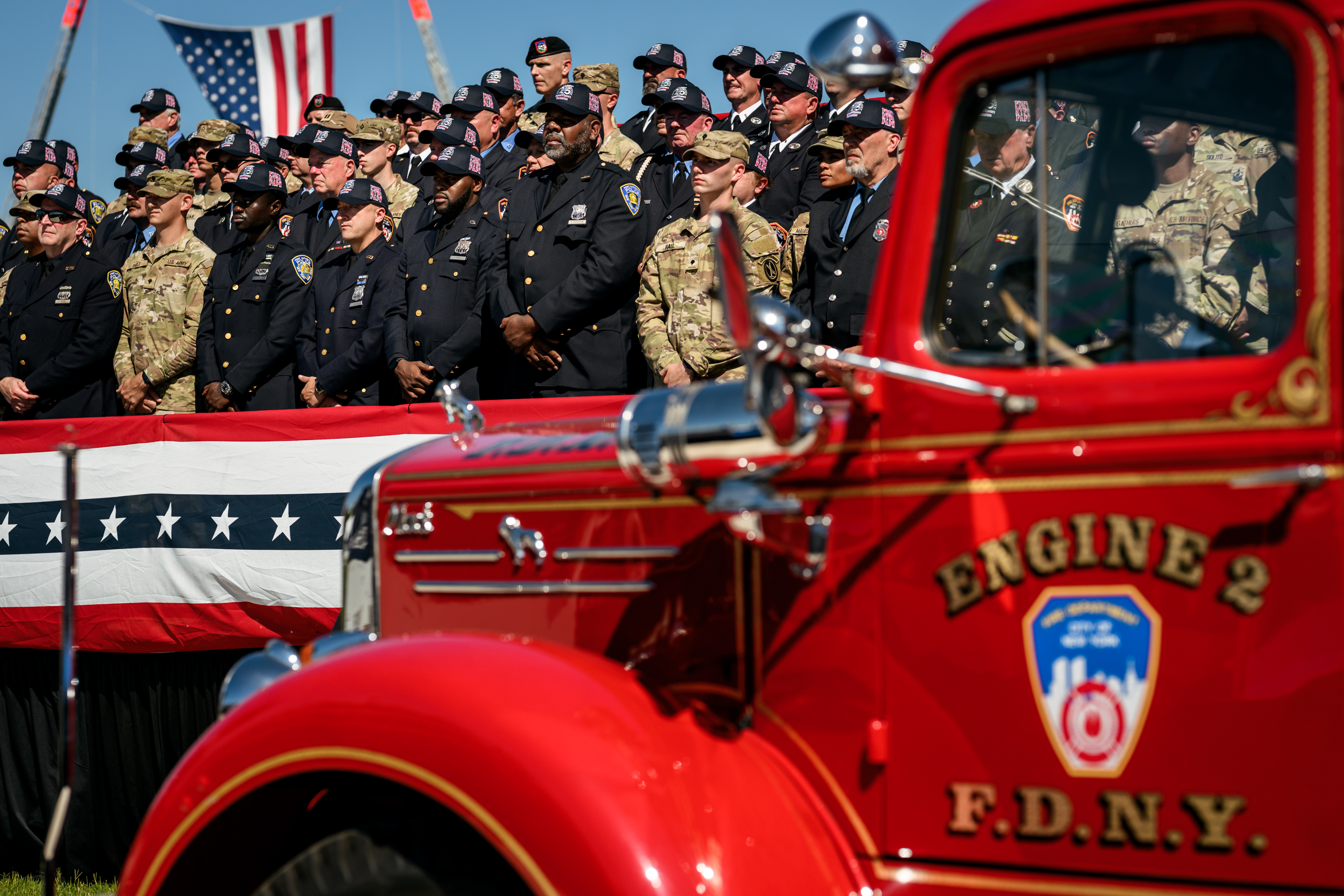 President Donald J. Trump participates in a Steel Across America event commemorating the 25th anniversary of the September 11 terrorist attacks, Tuesday, September 8, 2026, on the Ellipse in Washington, D.C. (Official White House Photo by Daniel Torok)