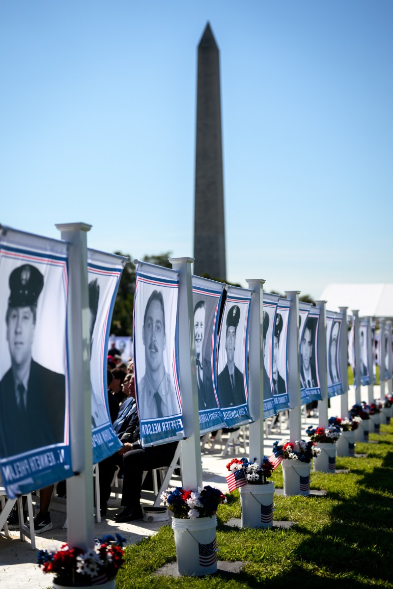 President Donald J. Trump participates in a Steel Across America event commemorating the 25th anniversary of the September 11 terrorist attacks, Tuesday, September 8, 2026, on the Ellipse in Washington, D.C. (Official White House Photo by Molly Riley)
