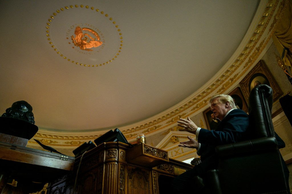 President Donald J. Trump watches campaign videos with members of the White House Office of Digital Strategy in the Oval Office, Wednesday, September 9, 2026. (Official White House Photo by Joyce N. Boghosian)
