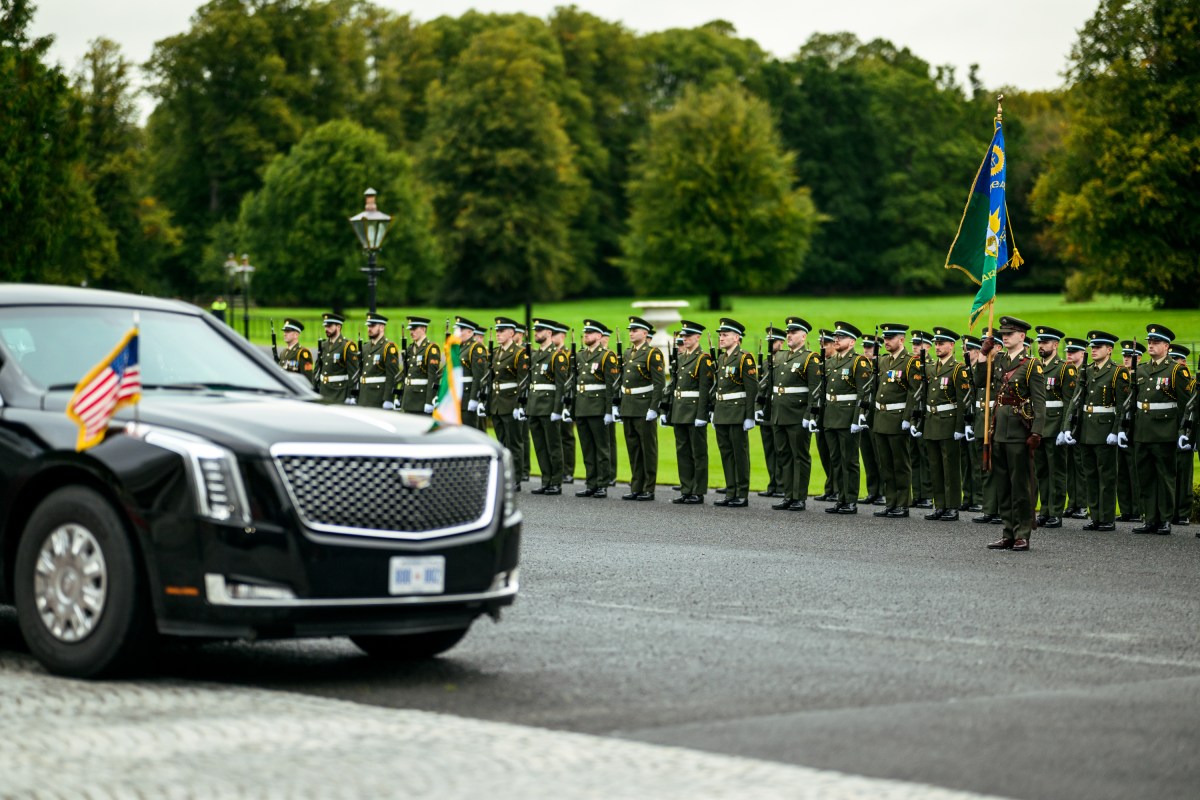 President Donald J. Trump arrives at Aras An Uachtarai, the official residence of the president of Ireland, Saturday, September 12, 2026, in Dublin. (Official White House Photo by Daniel Torok)