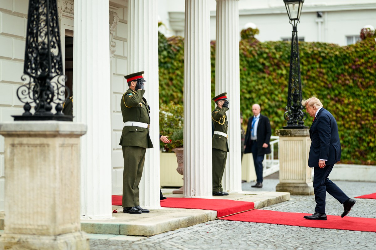 U.S. President Donald J. Trump greets Ireland’s President Catherine Connolly at Aras An Uachtarai, the official residence of the president of Ireland, Saturday, September 12, 2026, in Dublin. (Official White House Photo by Daniel Torok)