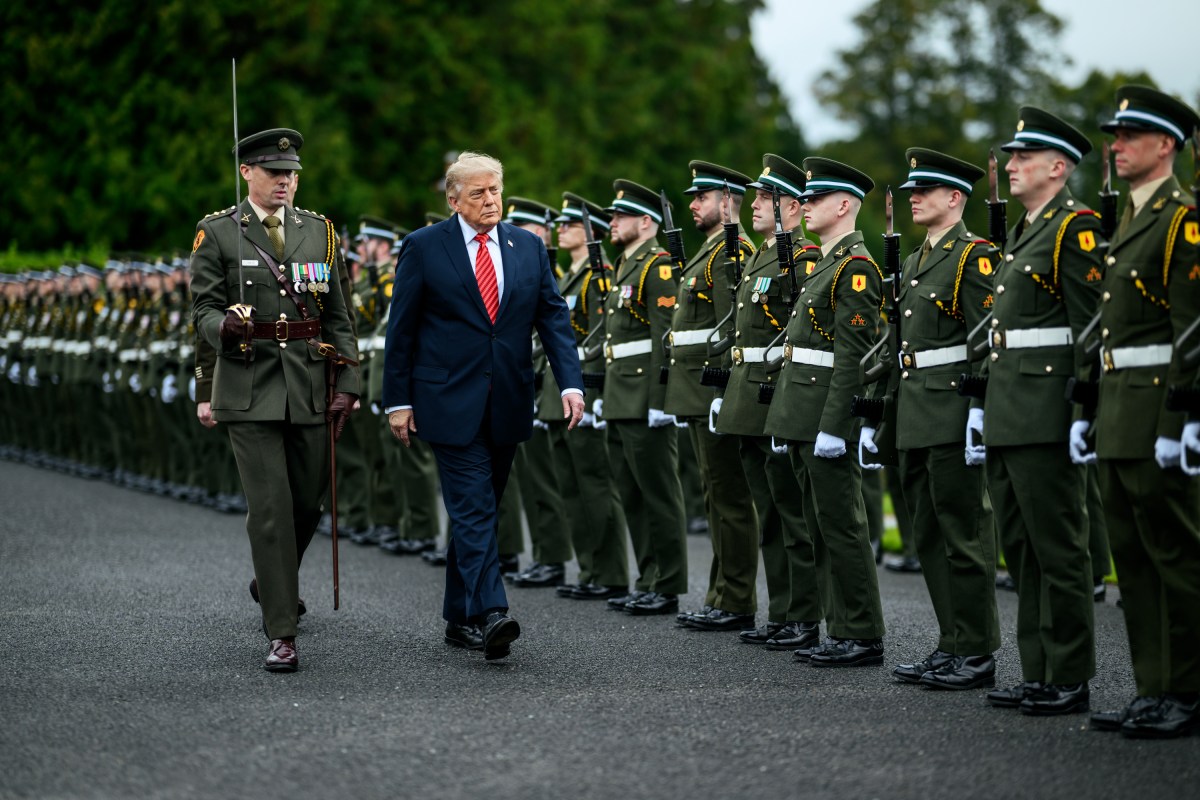 U.S. President Donald J. Trump participates in an arrival ceremony with President Catherine Connolly at Aras An Uachtarai, the official residence of the president of Ireland, Saturday, September 12, 2026, in Dublin. (Official White House Photo by Daniel Torok)