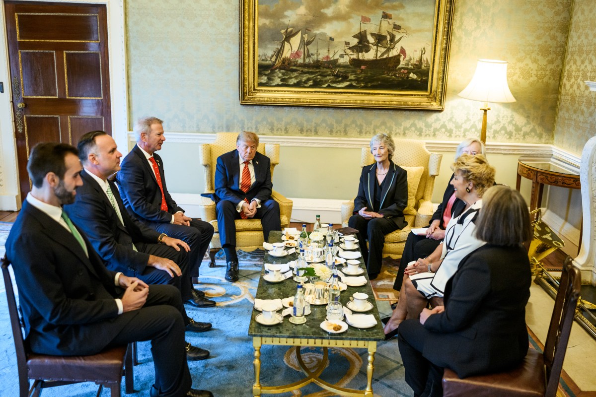 U.S. President Donald J. Trump participates in a courtesy call with President Catherine Connolly at Aras An Uachtarai, the official residence of the president of Ireland, Saturday, September 12, 2026, in Dublin. (Official White House Photo by Daniel Torok)