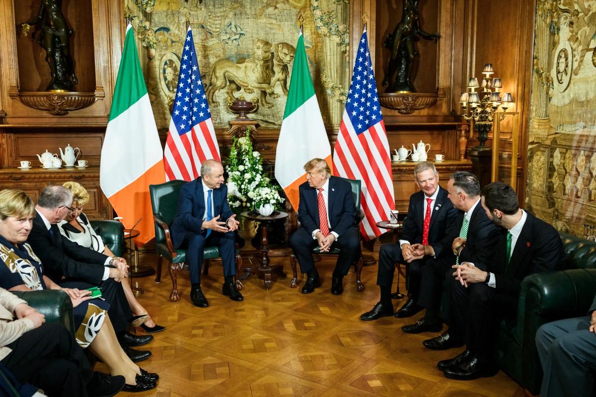 President Donald J. Trump participates in a courtesy call with Taoiseach Michael Martin at Farmleigh House, the official Irish state guest house, Saturday, September 12, 2026, in Dublin. (Official White House Photo by Daniel Torok)