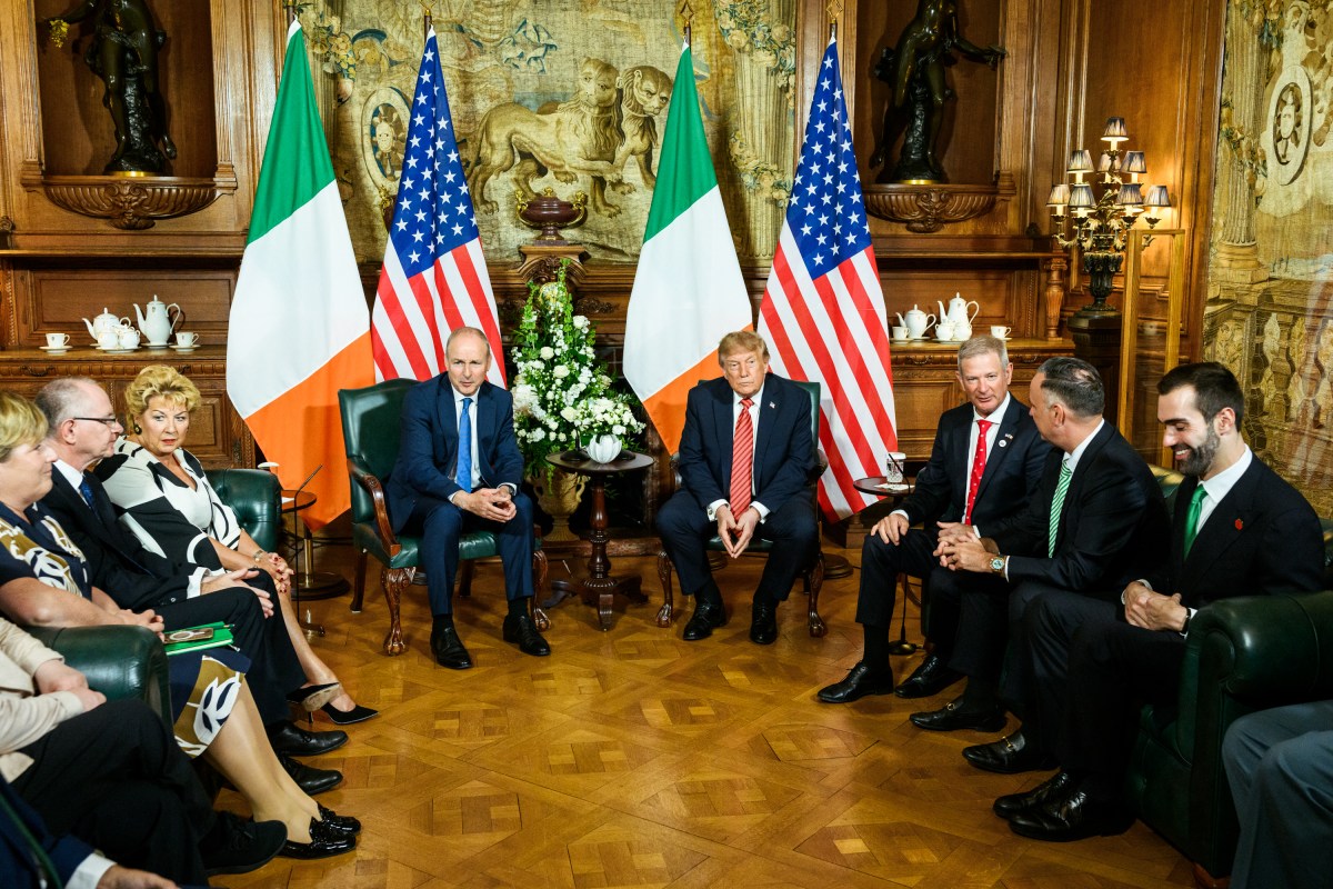 President Donald J. Trump participates in a courtesy call with Taoiseach Michael Martin at Farmleigh House, the official Irish state guest house, Saturday, September 12, 2026, in Dublin. (Official White House Photo by Daniel Torok)
