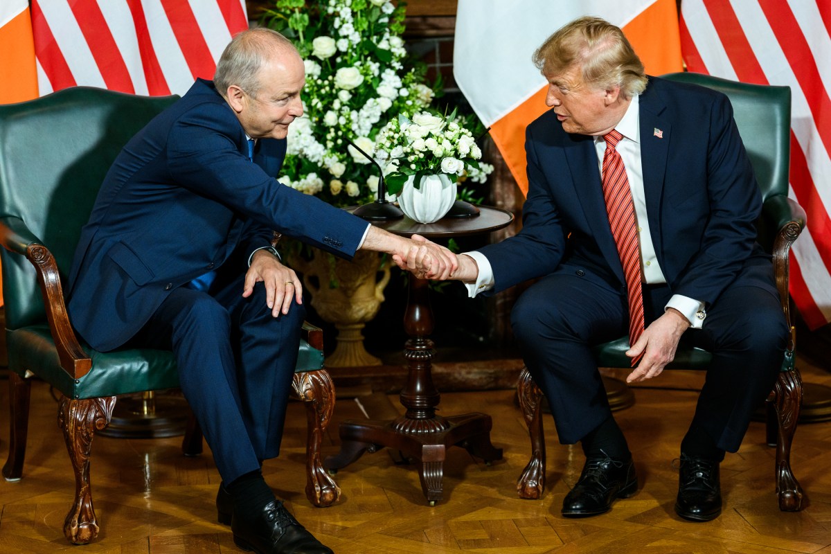 President Donald J. Trump participates in a courtesy call with Taoiseach Michael Martin at Farmleigh House, the official Irish state guest house, Saturday, September 12, 2026, in Dublin. (Official White House Photo by Daniel Torok)