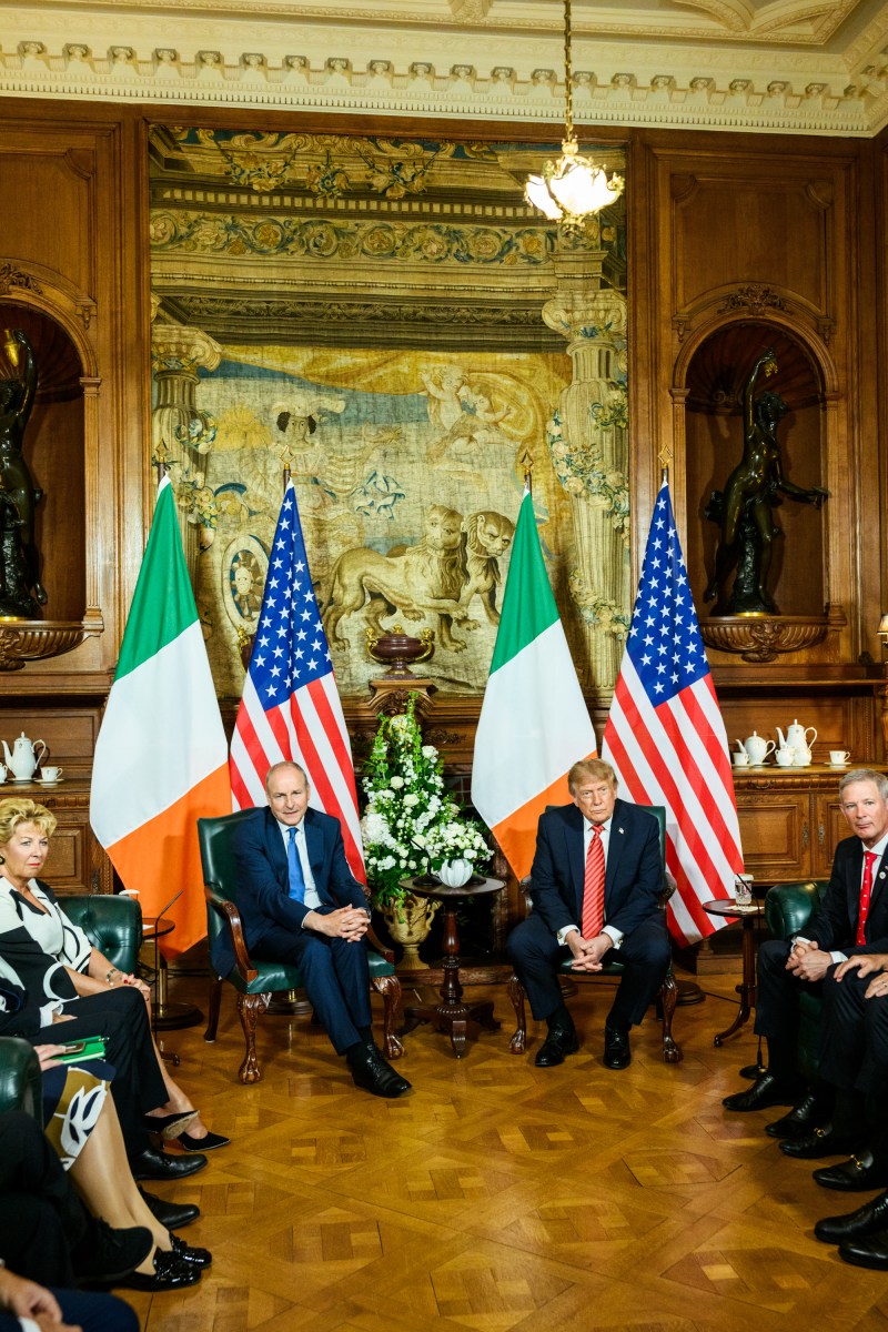 President Donald J. Trump participates in a courtesy call with Taoiseach Michael Martin at Farmleigh House, the official Irish state guest house, Saturday, September 12, 2026, in Dublin. (Official White House Photo by Daniel Torok)