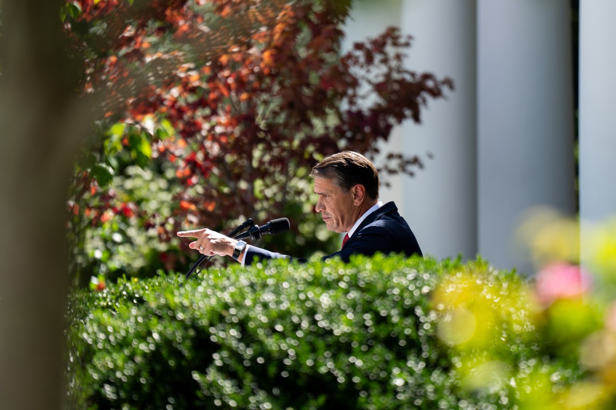 Attorney General, Todd Blanche, holds a press briefing in the Rose Garden of the White House, Tuesday, September 15, 2026. (Official White House Photo by Cashen Turner)