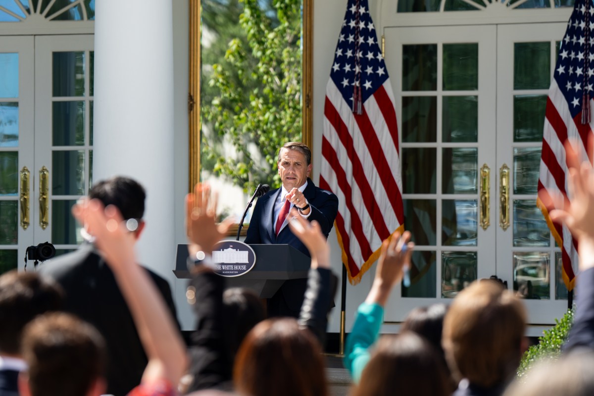 Attorney General, Todd Blanche, holds a press briefing in the Rose Garden of the White House, Tuesday, September 15, 2026. (Official White House Photo by Cashen Turner)
