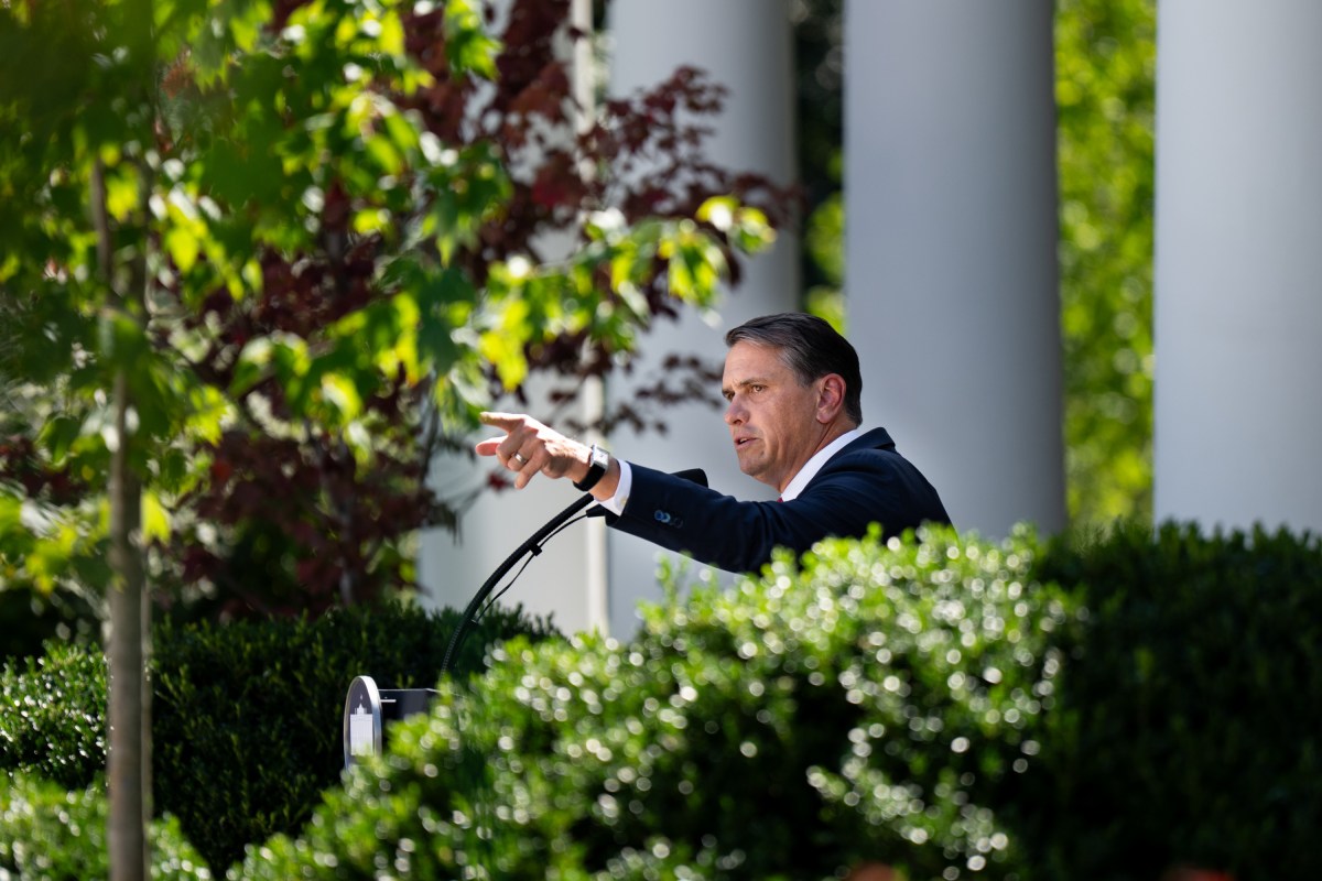 Attorney General, Todd Blanche, holds a press briefing in the Rose Garden of the White House, Tuesday, September 15, 2026. (Official White House Photo by Cashen Turner)