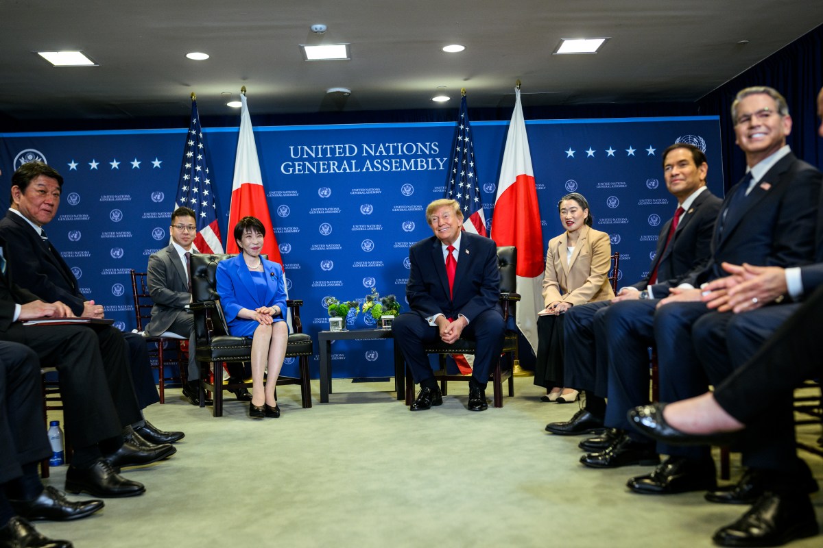 President Donald J. Trump participates in a pull-aside meeting with Japanese Prime Minister Sanae Takaichi, at the United Nations Headquarters in New York City, Tuesday, September 22, 2026. (Official White House Photo by Daniel Torok)