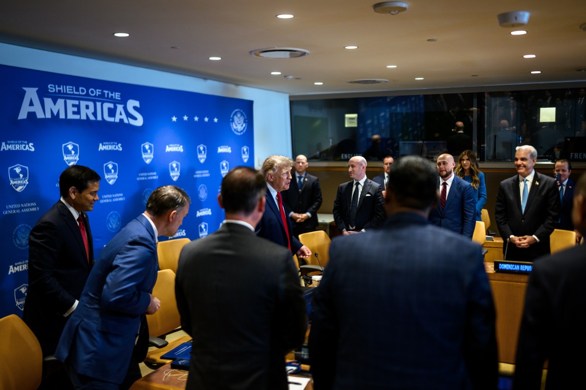 President Donald J. Trump participates in a drop-by at a Shield of America Event at the United Nations Headquarters in New York City, Tuesday, September 22, 2026. (Official White House Photo by Daniel Torok)