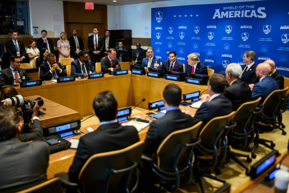 President Donald J. Trump participates in a drop-by at a Shield of America Event at the United Nations Headquarters in New York City, Tuesday, September 22, 2026. (Official White House Photo by Daniel Torok)