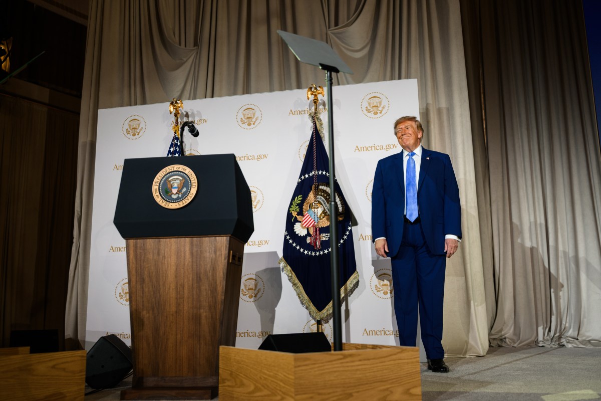 President Donald J. Trump delivers remarks on America.gov, a new AI-powered website for navigating federal government information and services, at the Andrew W. Mellon Auditorium in Washington, D.C., Tuesday, September 29, 2026. (Official White House Photo by Daniel Torok)
