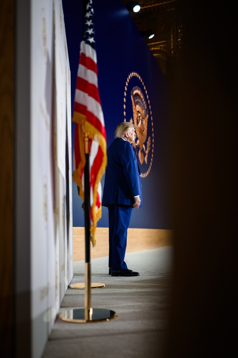 President Donald J. Trump delivers remarks on America.gov, a new AI-powered website for navigating federal government information and services, at the Andrew W. Mellon Auditorium in Washington, D.C., Tuesday, September 29, 2026. (Official White House Photo by Daniel Torok)