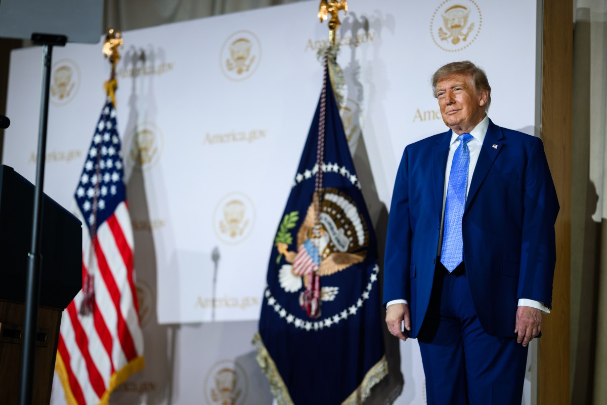 President Donald J. Trump delivers remarks on America.gov, a new AI-powered website for navigating federal government information and services, at the Andrew W. Mellon Auditorium in Washington, D.C., Tuesday, September 29, 2026. (Official White House Photo by Daniel Torok)