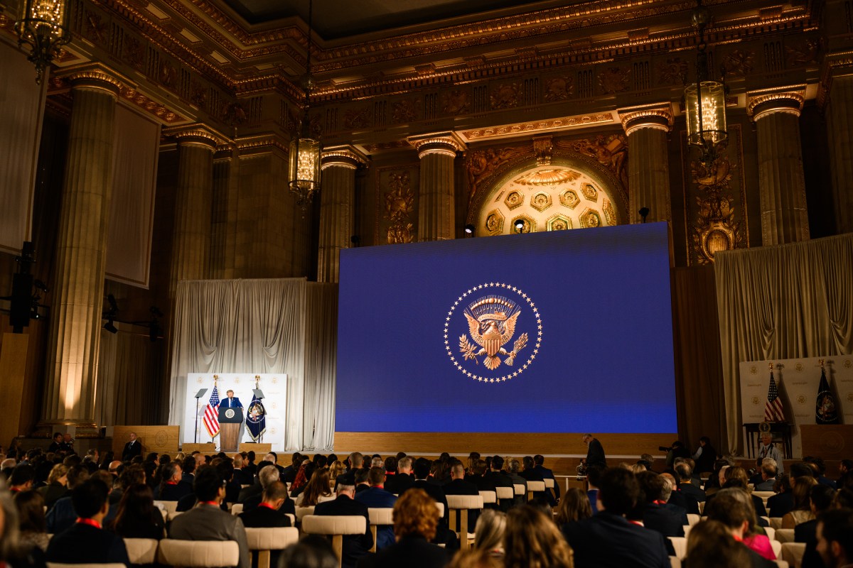 President Donald J. Trump delivers remarks on America.gov, a new AI-powered website for navigating federal government information and services, at the Andrew W. Mellon Auditorium in Washington, D.C., Tuesday, September 29, 2026. (Official White House Photo by Daniel Torok)