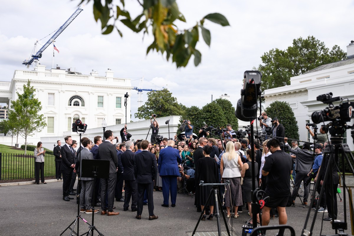 President Donald J. Trump speaks to the press with tech CEO’s outside of the West Wing Lobby, Tuesday, September 29, 2026, following a luncheon on Super Intelligence (AI). (Official White House Photo by Joyce Boghosian)