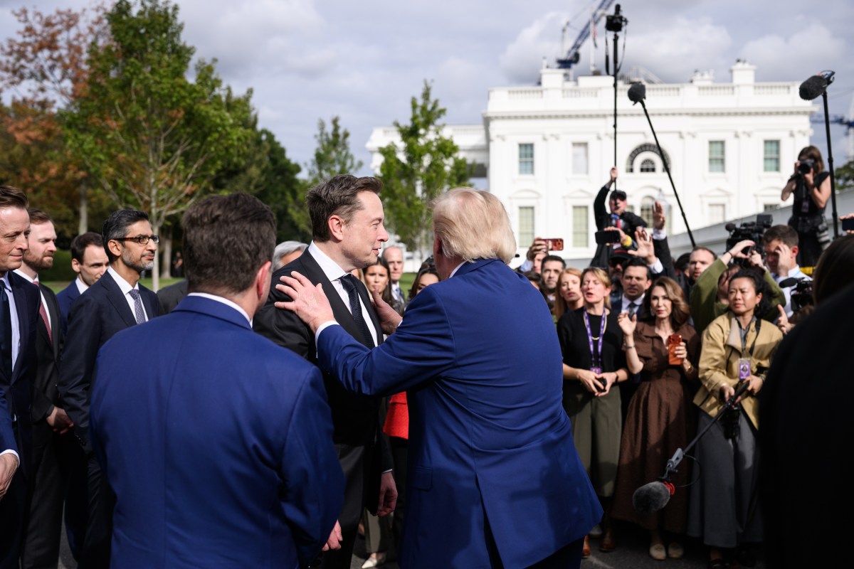 President Donald J. Trump speaks to the press with tech CEO’s outside of the West Wing Lobby, Tuesday, September 29, 2026, following a luncheon on Super Intelligence (AI). (Official White House Photo by Molly Riley)