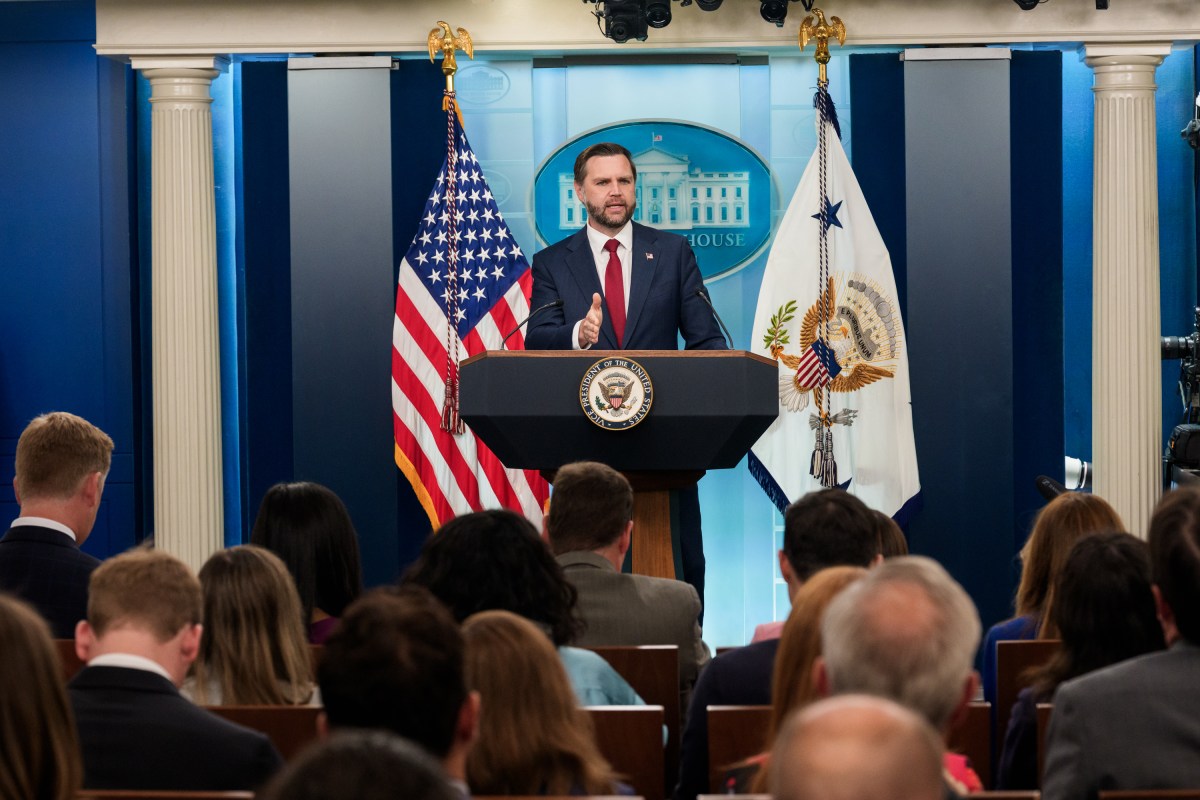 Vice President JD Vance participates in the daily briefing in the James S. Brady Press Briefing Room at the White House, Thursday, September 3, 2026.  (Official White House Photo by Emily J. Higgins.)