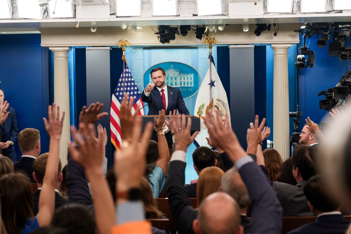 Vice President JD Vance participates in the daily briefing in the James S. Brady Press Briefing Room at the White House, Thursday, September 3, 2026.  (Official White House Photo by Emily J. Higgins.)