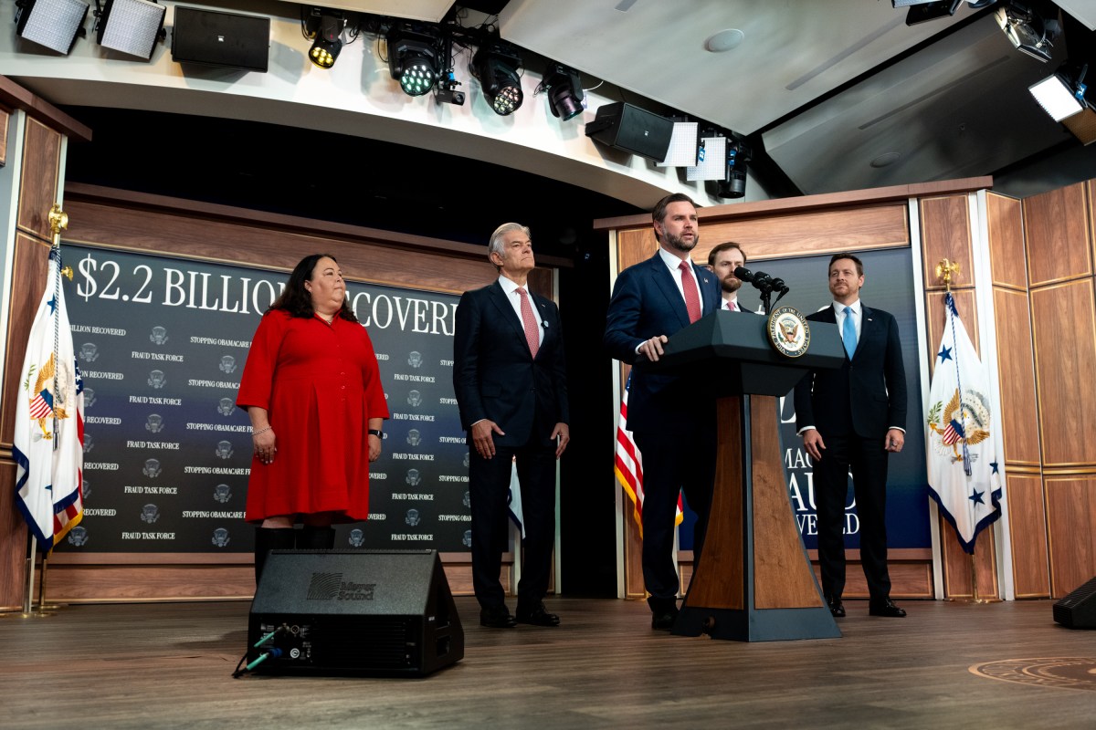 Vice President JD Vance holds a press conference on fraud, Tuesday, September 22, 2026, in the South Court Auditorium of the Eisenhower Executive Office Building at the White House. (Official White House Photo by Emily J. Higgins)