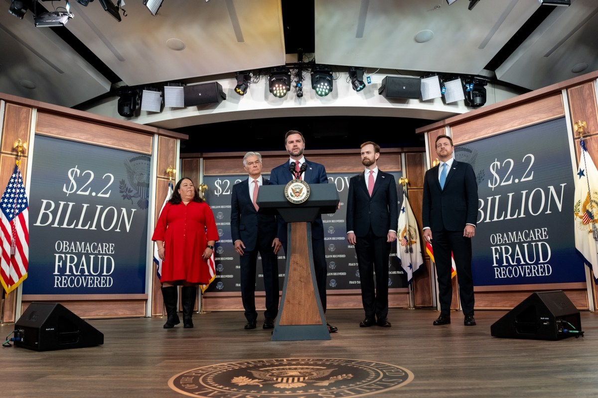 Vice President JD Vance holds a press conference on fraud, Tuesday, September 22, 2026, in the South Court Auditorium of the Eisenhower Executive Office Building at the White House. (Official White House Photo by Emily J. Higgins)