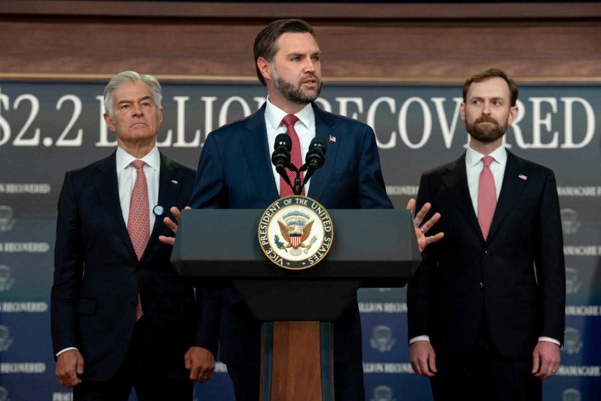 Vice President JD Vance holds a press conference on fraud, Tuesday, September 22, 2026, in the South Court Auditorium of the Eisenhower Executive Office Building at the White House. (Official White House Photo by Emily J. Higgins)