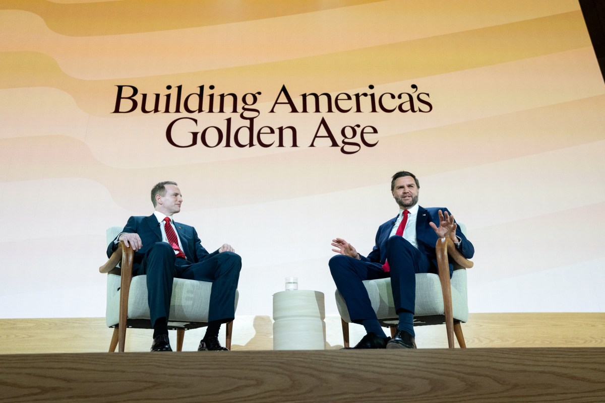 Vice President JD Vance participates in a fireside chat with Joe Gebbia, U.S. Chief Design Officer of the National Design Studio, at the Mellon Auditorium in Washington, D.C. after an event launching the America.gov website, Tuesday, September 29, 2026. (Official White House Photo by Emily J. Higgins)