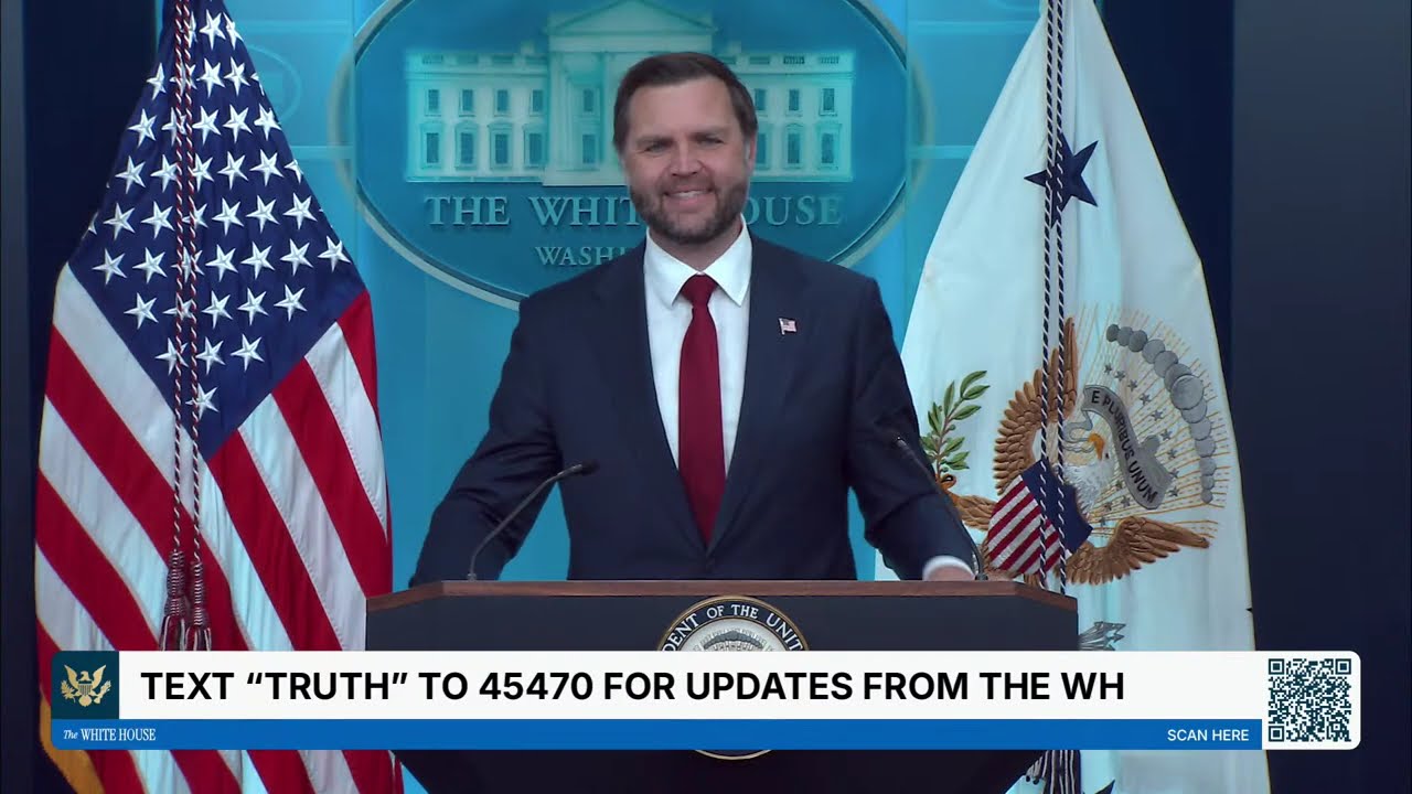 Vice President JD Vance speaks at the White House press briefing where he said the United States was investigating the deadly strike reported at an Iranian wedding