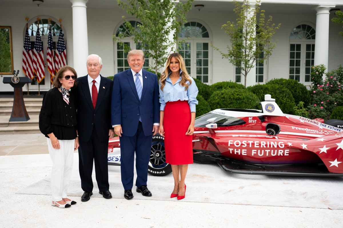 First Lady Melania Trump participates in A Celebration of IndyCar’s Commitment to Fostering the Future event, Thursday, August 20, 2026, in the Rose Garden of the White House. (Official White House Photo by Andrea Hanks)